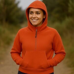 Lululemon Scuba Half-Zip Hoodie Orange Women’s Size XL/XXL Athleisure Sweatshirt